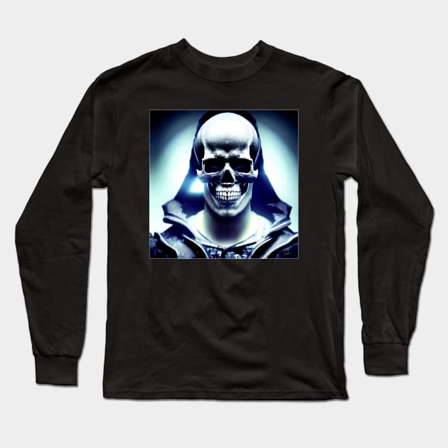 DARKSYNTH SKULL #004 (FRAMED) Long Sleeve T-Shirt by RickTurner